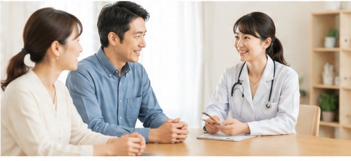 医師が患者さまとご家族に説明するイメージ